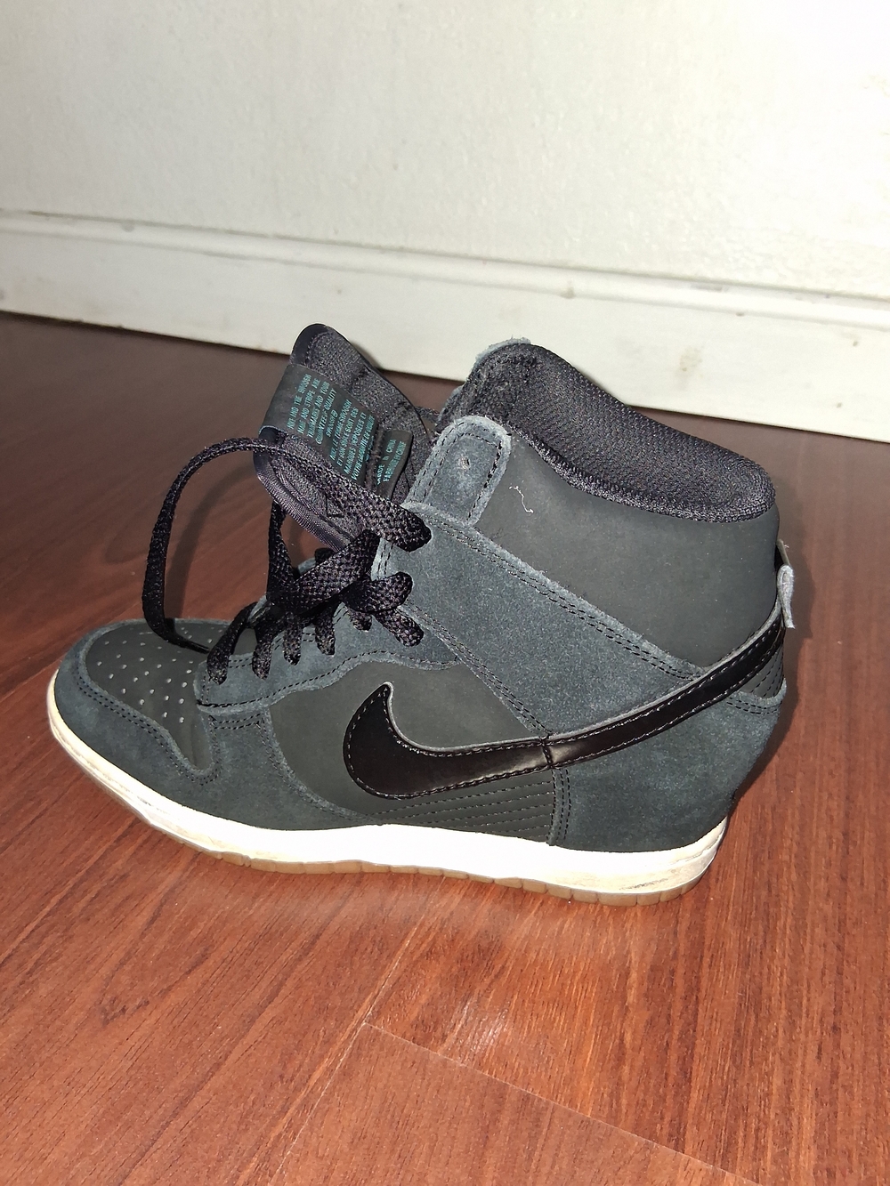 Nike Black and Teal High-Top Sneakers - Picture 3 of 6